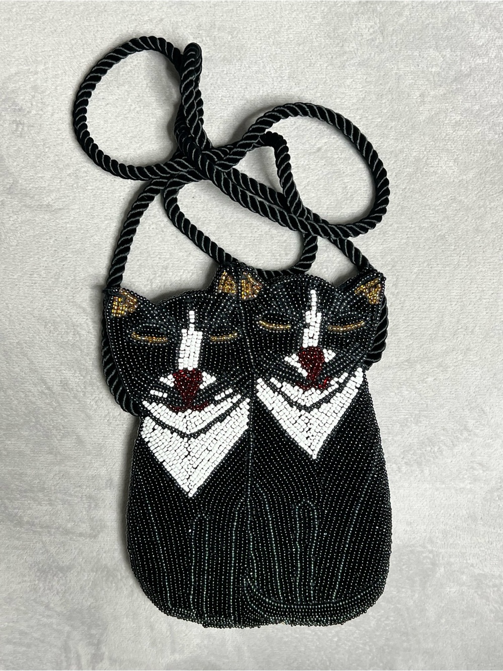 Vintage Beaded Cat Kitten Purse/Evening Bag